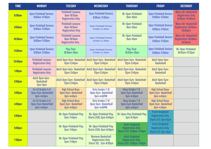 New Court Schedule